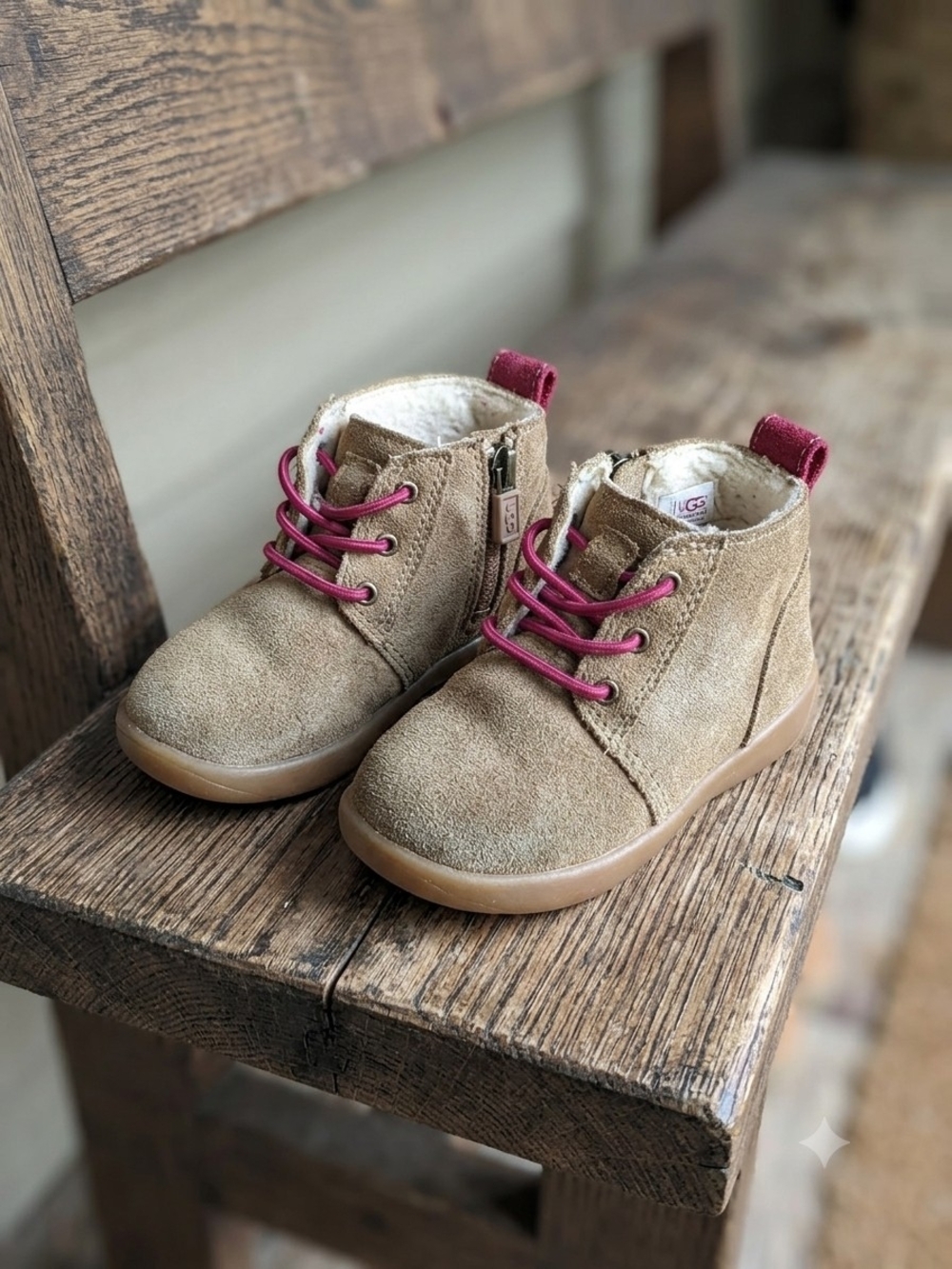 UGG Toddler Kristjan Chukka Suede Boots Tan Pink Size 7